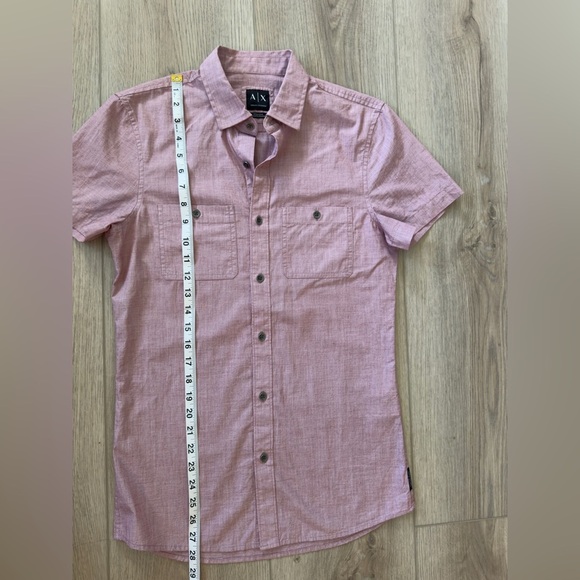 ARMANI EXCHANGE Men's Pink Short Sleeve Shirt 👔 - Picture 3 of 8